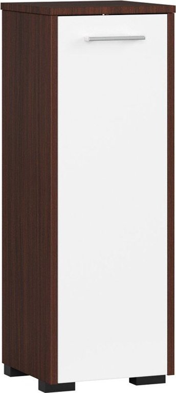 Fabryka Mebli Akord Szafka łazienkowa stojąca FIN 30 cm 1 drzwi 2 półki - wenge biała