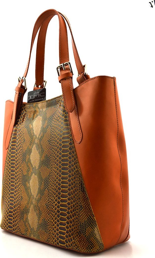 Vera Pelle vp002pyt camel Torebka damska shopper SKÓRA naturalna motyw wężowy Nie dotyczy
