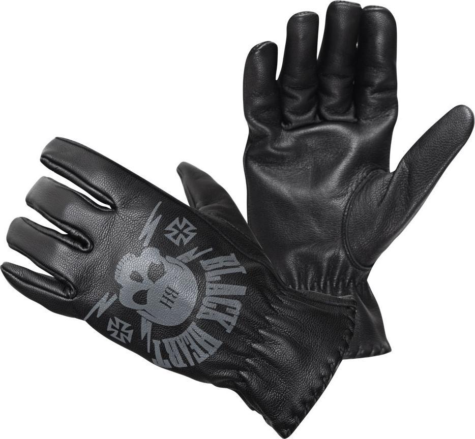 W-Tec Skórzane rękawice motocyklowe W-TEC Black Heart Skull Gloves - Kolor Czarny, Rozmiar 3XL