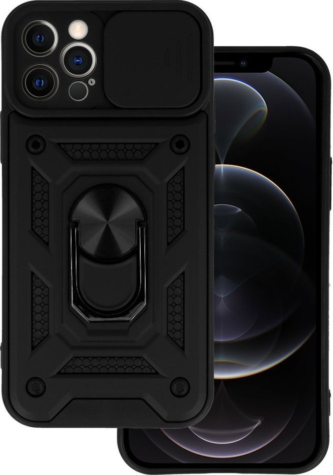 Markowe SLIDE CAMERA ARMOR CASE DO IPHONE 12 PRO MAX CZARNY