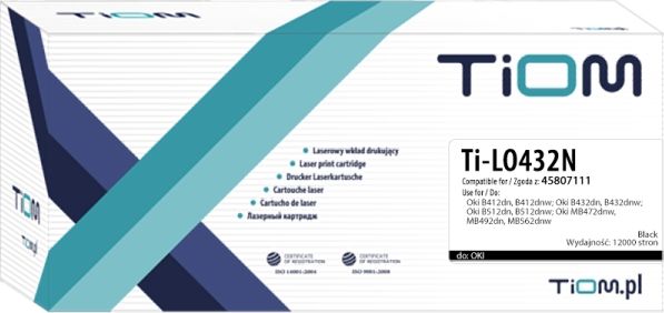 Toner Tiom Black Zamiennik 45807111 (Ti-LO432N)