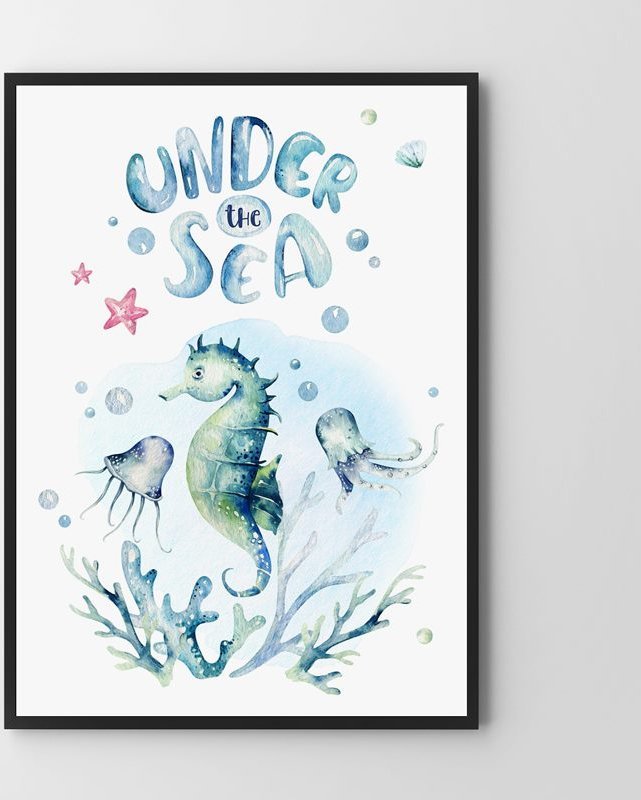 Hog Studio Plakat Konik morski (Płótno 50x70cm)