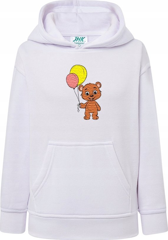 BLUZA DZIECIĘCA Z KAPTUREM MIŚ BAWEŁNA PREZENT DZIECKO HAFT KOMPUTEROWY