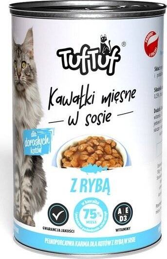 BULT TUF TUF Karma dla kota Kawałki Mięsne z Rybą 415g