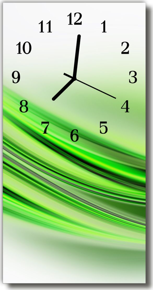 Tulup Zegar Szklany Pionowy Sztuka Linie grafika zielony
