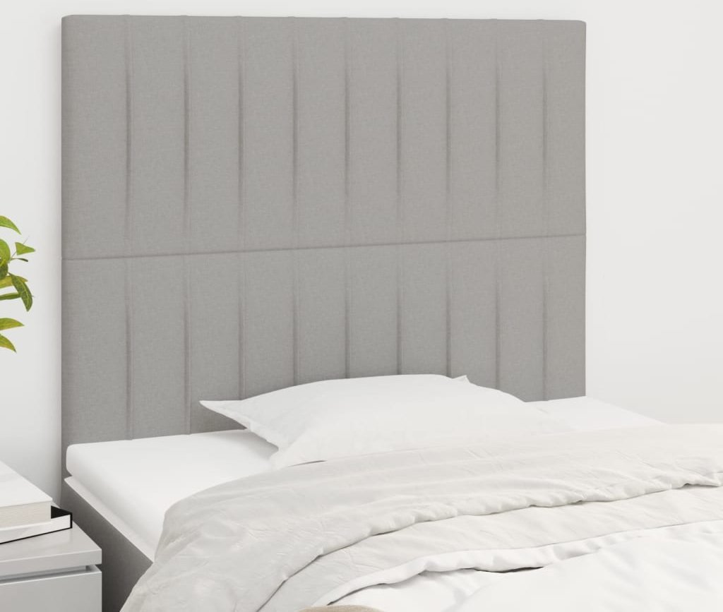 vidaXL vidaXL Zagłówki do łóżka, 2 szt., jasnoszary, 80x5x78/88 cm, tkanina