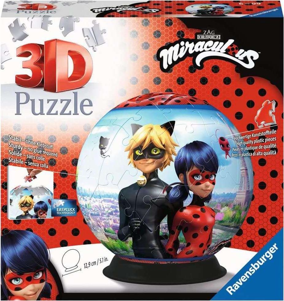 Ravensburger Puzzle kuliste 3D 72el Miraculous 111671 RAVENSBURGER