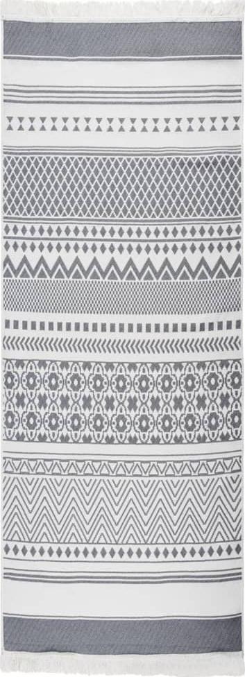 vidaXL vidaXL Dywan, szaro-biały, 100x300 cm, bawełniany