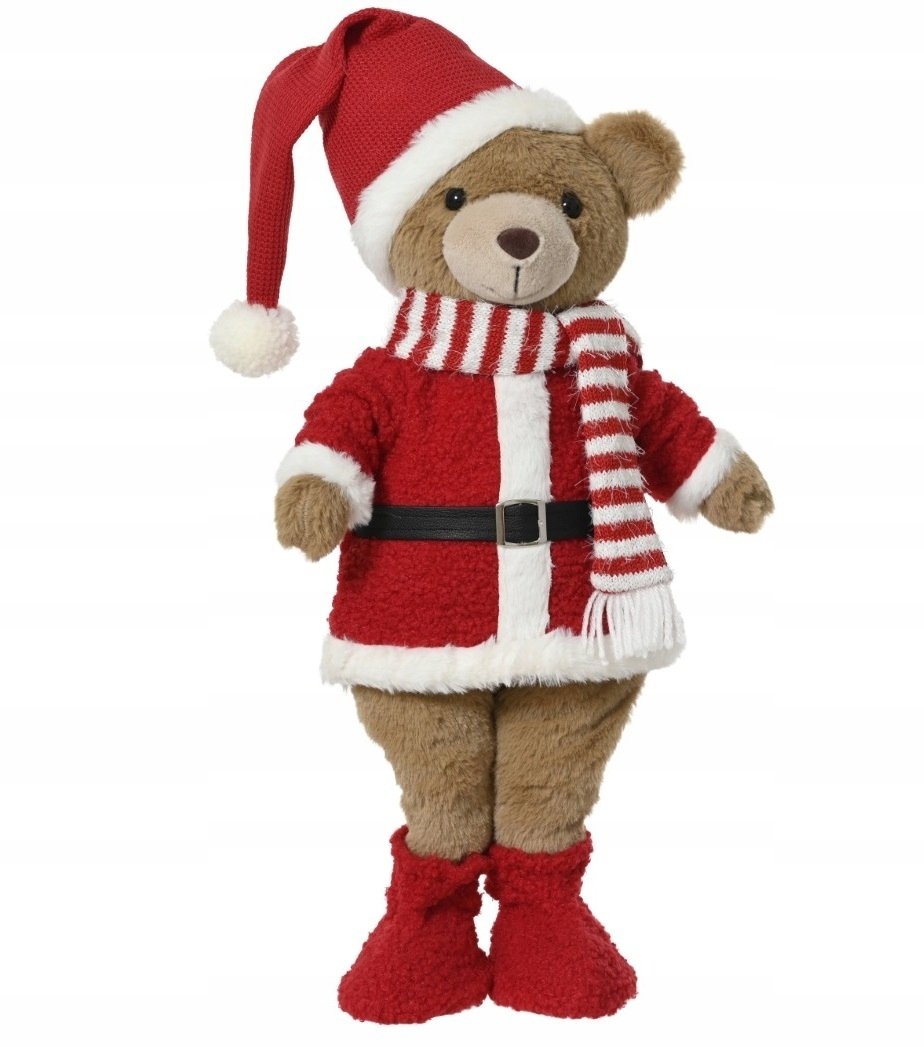 Figurka Świąteczna Miś Święty Mikołaj poliester 51cm 1szt