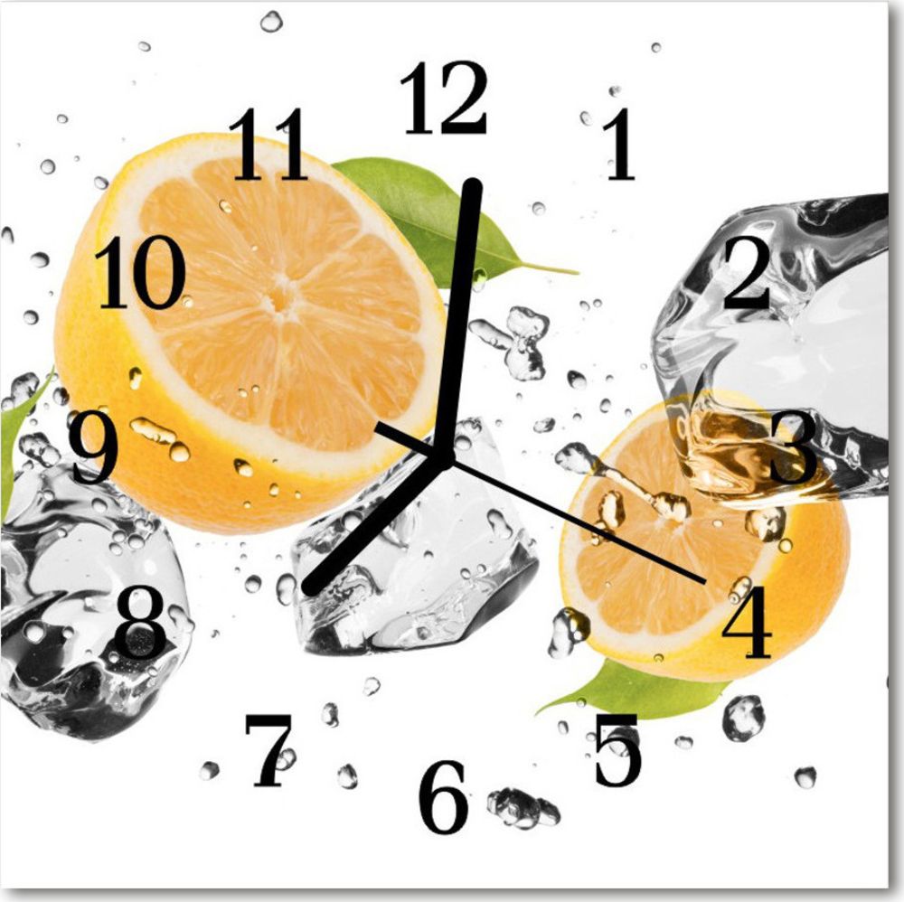 Tulup Zegar szklany kwadratowy Cytryna 30x30 cm -52519204