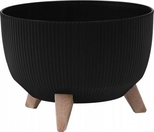 Lamela Doniczka na nóżkach z wkładem ROMA Eco 24x20 czarna