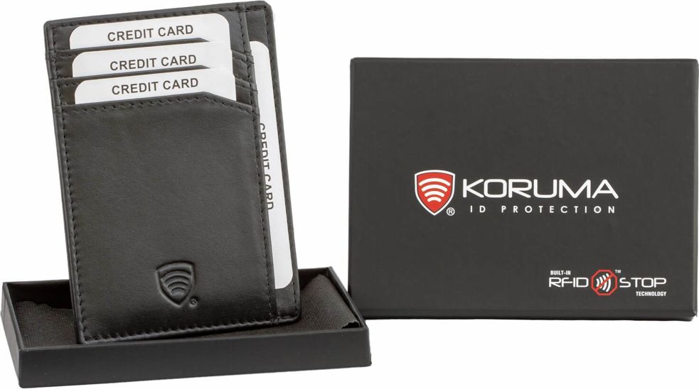 KORUMA Skórzane Antykradzieżowe Etui Na Karty Zbliżeniowe RFID do Marynarki Brak