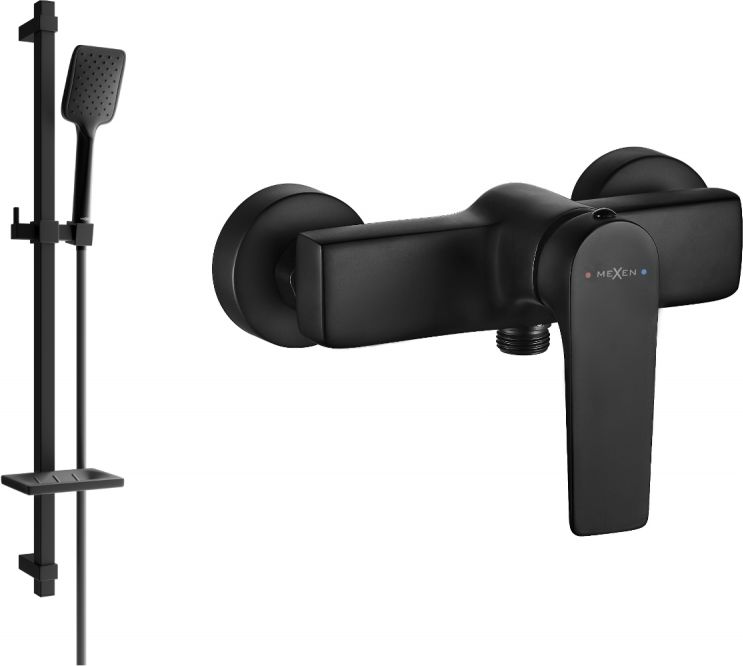 Mexen Mexen Lynx DQ62 bateria prysznicowa z zestawem prysznicowym, czarna - 74594DQ62-70