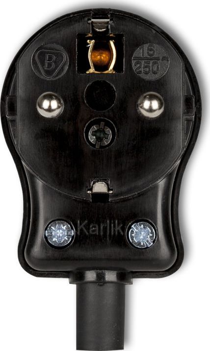 Karlik WTYCZKI Wtyczka kątowa UNI-SCHUKO, skręcana czarny WK-1usc