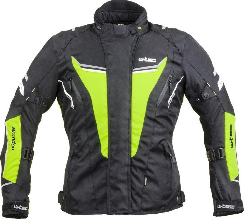W-Tec Damska kurtka motocyklowa W-TEC Brandon Lady - Kolor Czarny-fluo żółty, Rozmiar XL