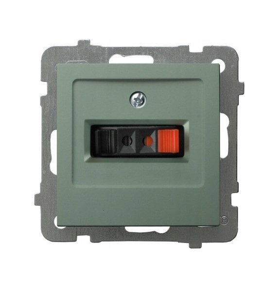 AS Gniazdo głośnikowe pojedyncze zielony mat GG-1G/m/84