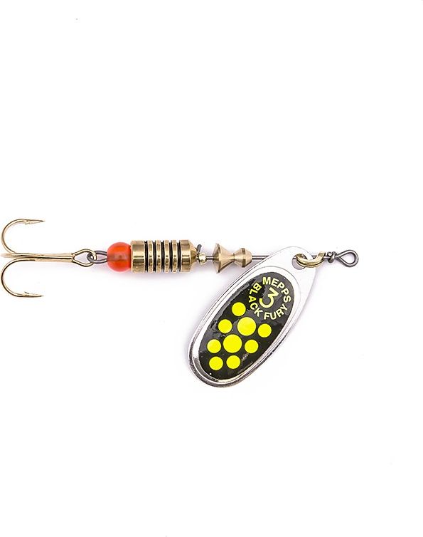 Mepps Błystka Black Fury srebrny/seledynowe kropki 2/4.5g