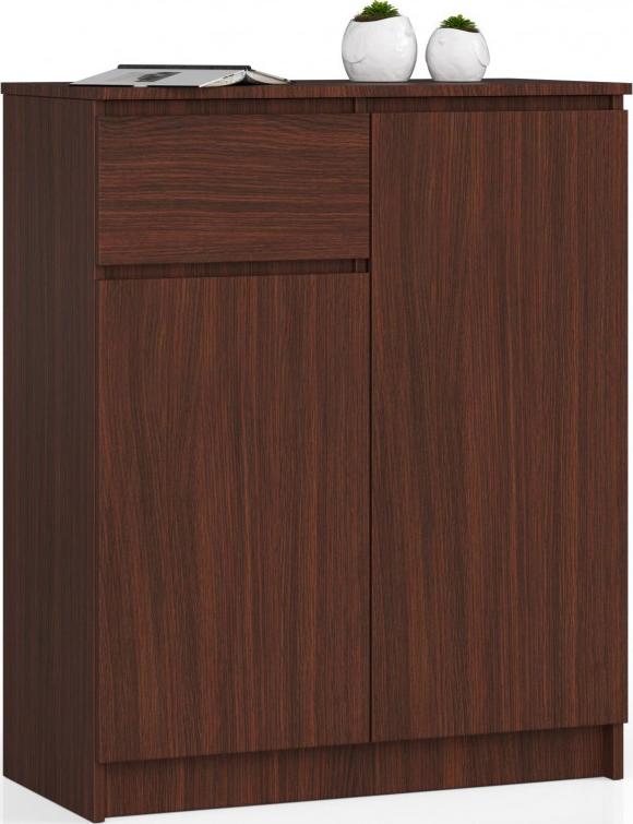 Fabryka Mebli Akord KOMODA K 80 cm 2 DRZWI 1 SZUFLADA WENGE