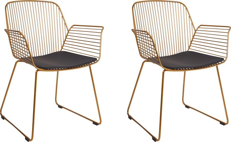 Beliani Zestaw 2 krzeseł do jadalni złoty APPLETON