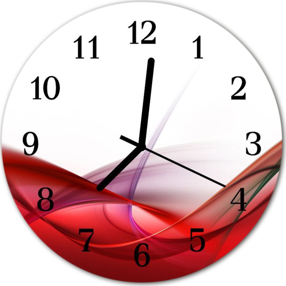 Tulup Zegar szklany okrągły Abstrakcjafi30 cm - 47150022