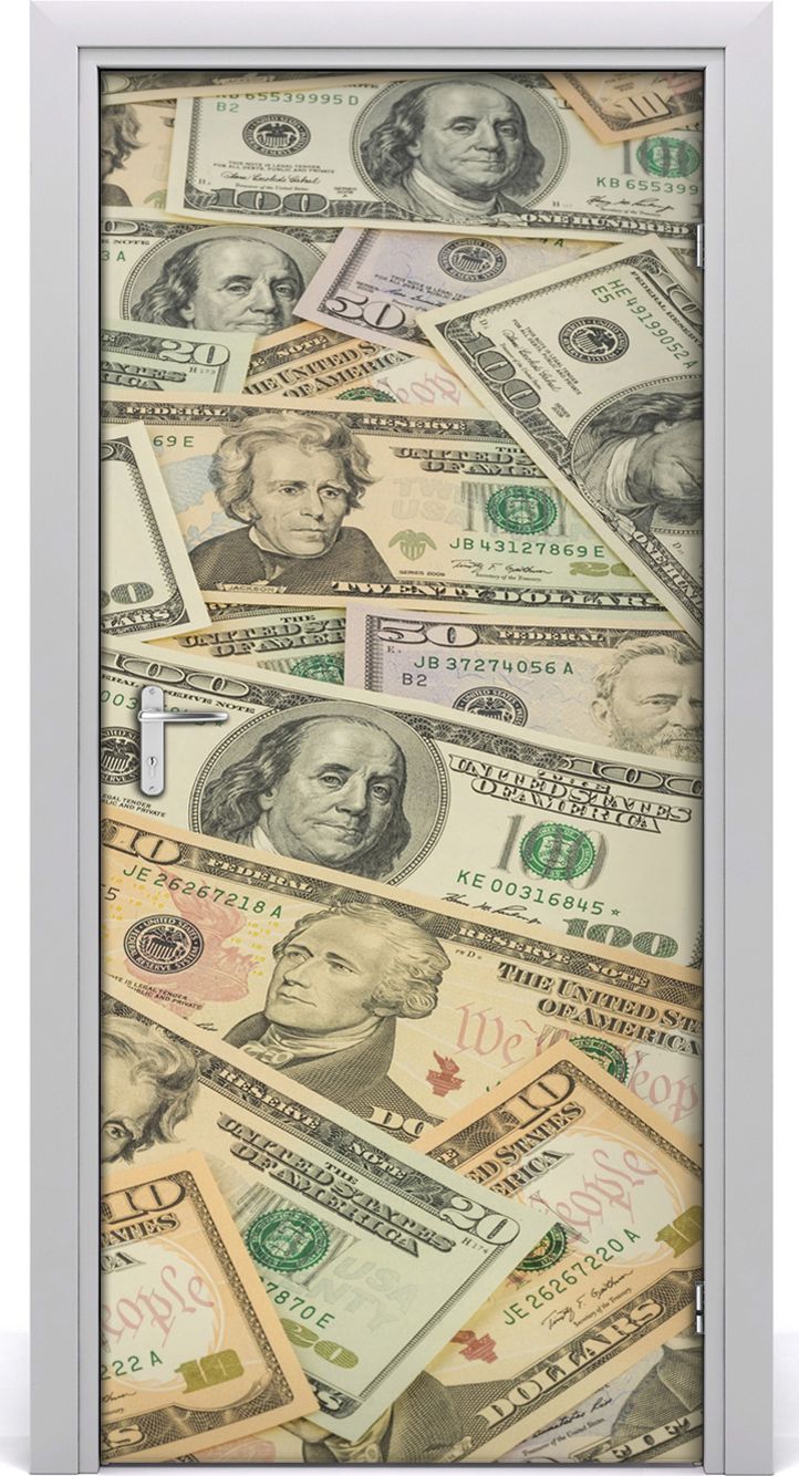 Tulup Fototapeta samoprzylepna na drzwi 95 x 205 cm Dolar banknotów