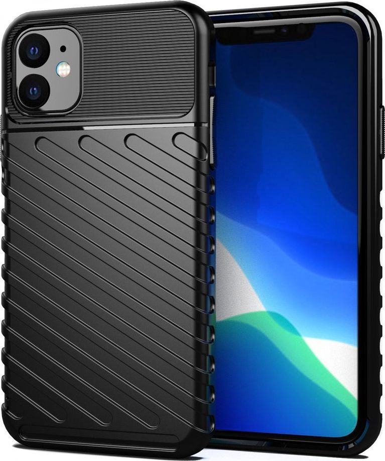 Hurtel Thunder Case elastyczne pancerne etui pokrowiec iPhone 11 czarny uniwersalny