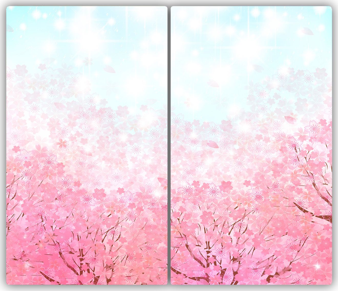 Deska do krojenia Tulup szklana Kwiaty wiśni 1 52x30cm 2szt.