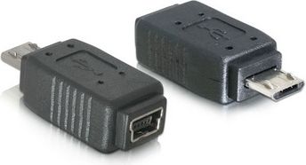 Adapter USB Delock microUSB - miniUSB Czarny (65063)