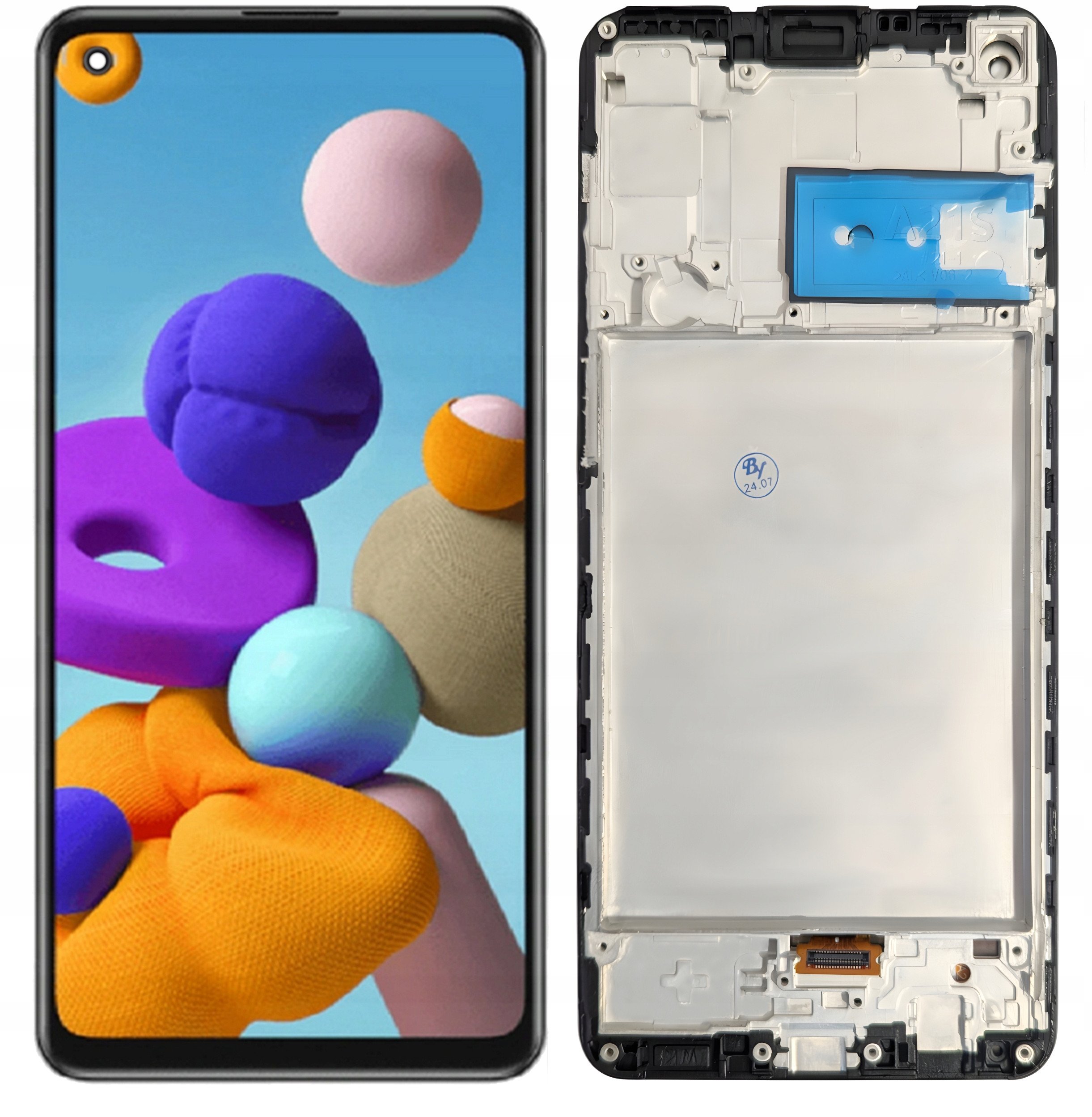 WYŚWIETLACZ EKRAN LCD DO TELEFONU SAMSUNG A21S RAMKA