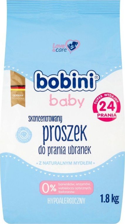 Bobini BOBINI_Baby skoncentrowany proszek do prania ubranek niemowlęcych i dziecięcych Hypoalergiczny 1,8kg