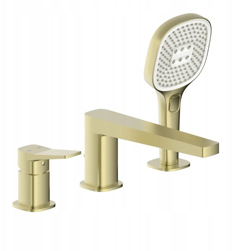 Bateria wannowa Celto 4525-210-31 / KFA / MALAGA / BATERIA WANNOWA , 3-OTWOROWA , STOJĄCA, PVD BRUSHED LIGHT GOLD /