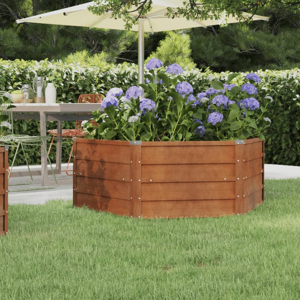 vidaXL vidaXL Donica ogrodowa, szara, 129x129x45 cm, wzmocniona stal