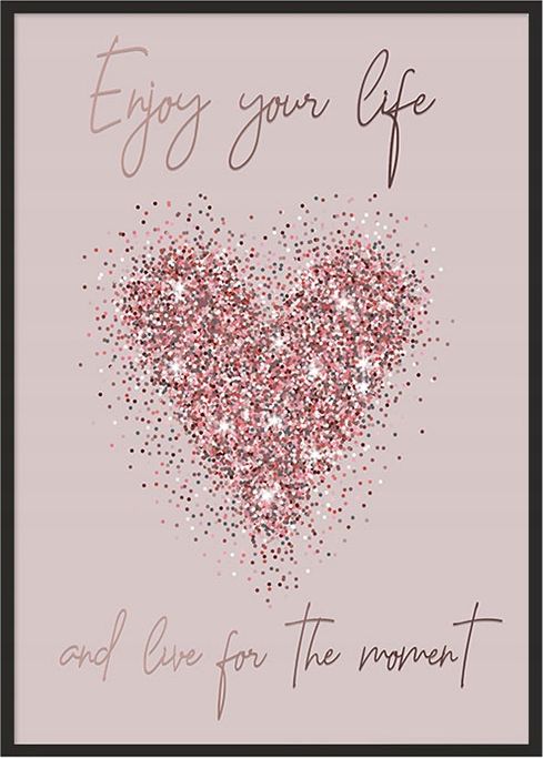 E-druk OBRAZ PLAKAT W RAMIE 53x73 cm Heart P865