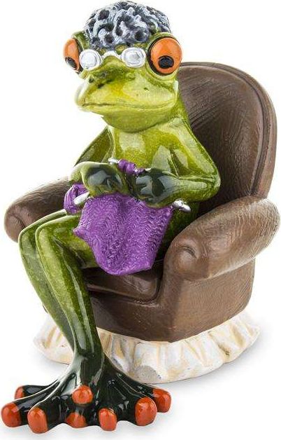 Art-Pol Figurka Żaba Babcia robiąca na drutach wys. 11cm