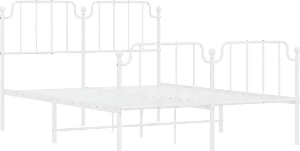 Elior Białe metalowe łóżko małżeńskie 140x200 cm - Onex