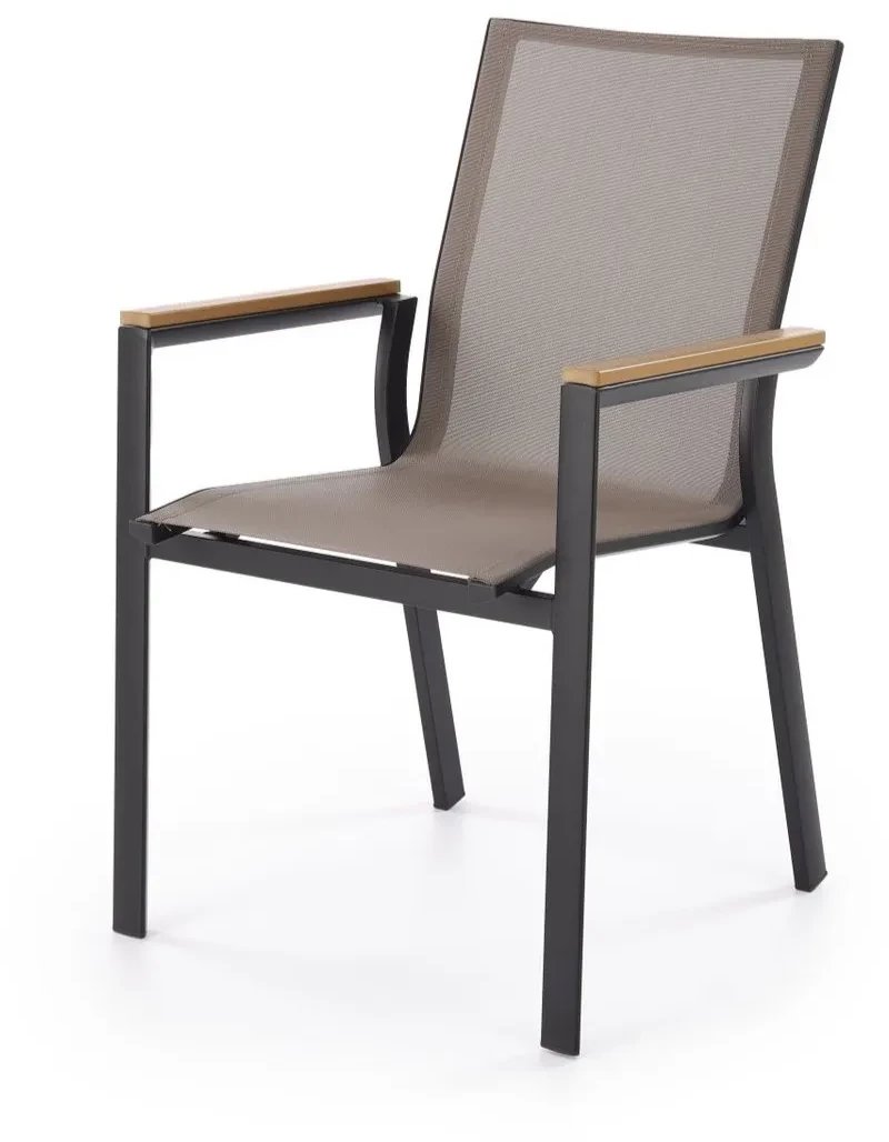 Krzesło ogrodowe FIERRO szare/czarne HALMAR