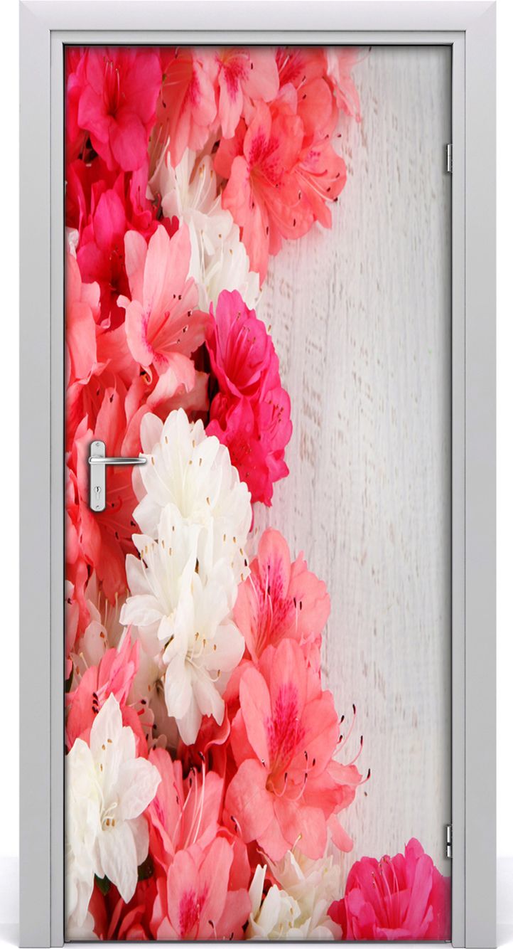 Tulup Fototapeta samoprzylepna na drzwi 95 x 205 cm Różowe kwiaty