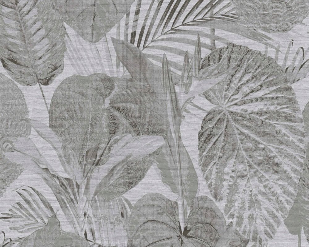 WALLPAPER 393555 GREY LEAVES (12)