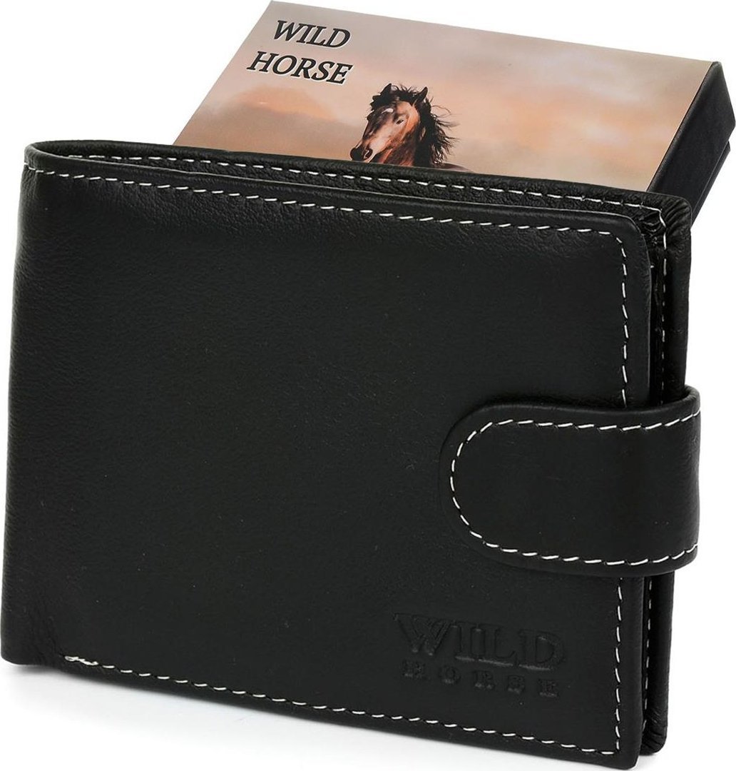 Always Wild Portfel męski skórzany czarny duży Wild Horse RFiD I46 NoSize