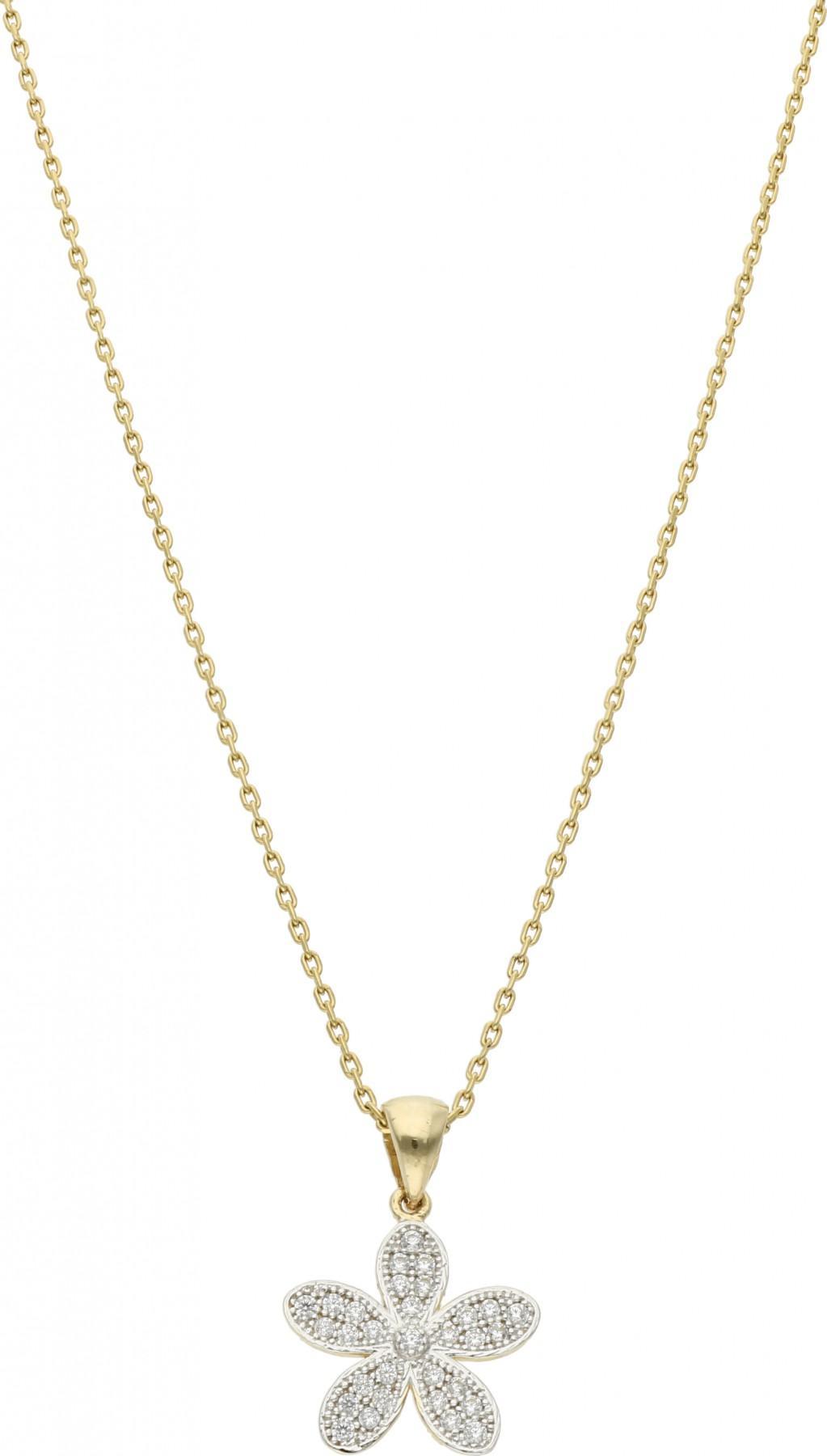 Rosanto Złota zawieszka z kwiatek cyrkoniami 585 14k