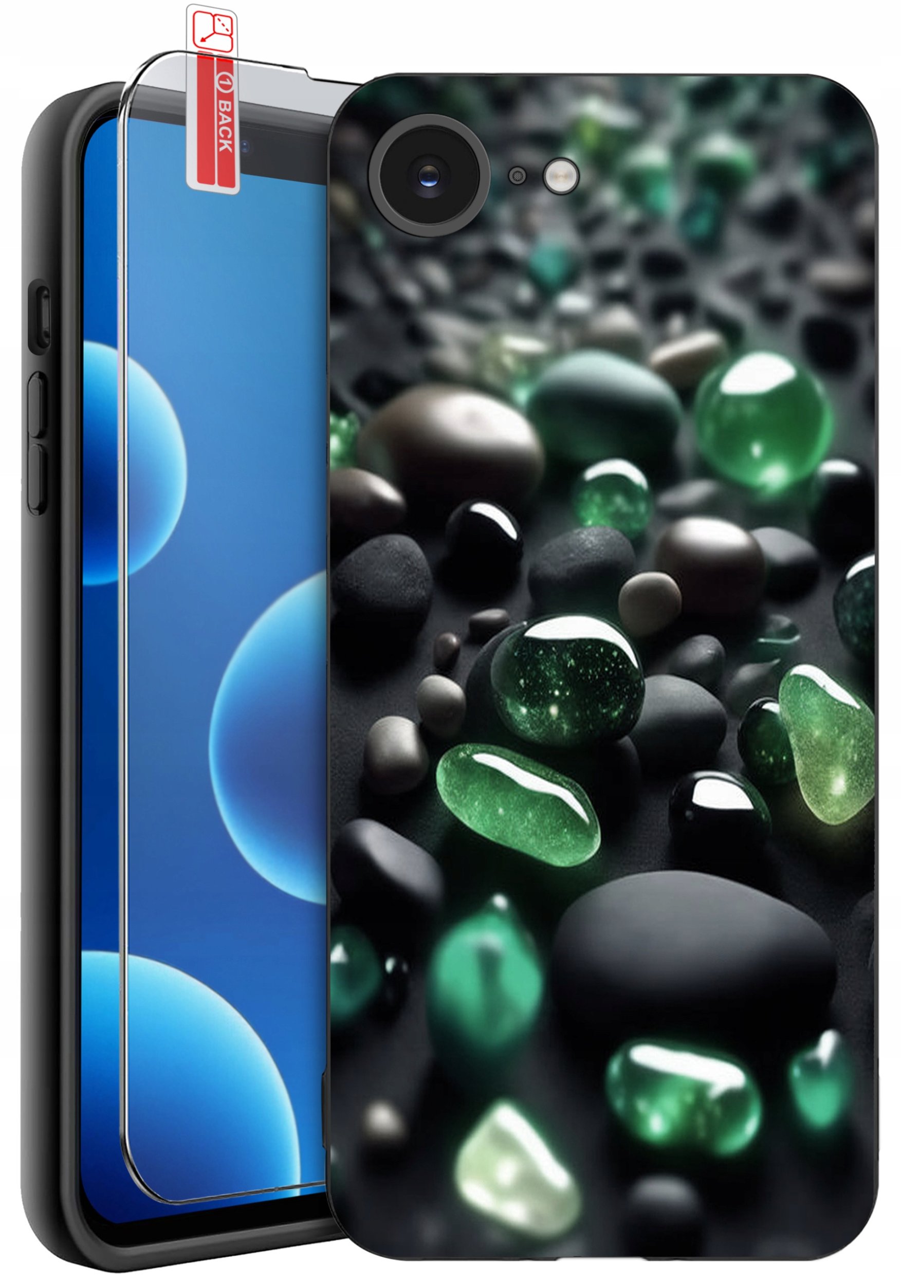 ETUI do iPhone 16e | WZORY | SILIKONOWE MATT CASE + SZKŁO 9H