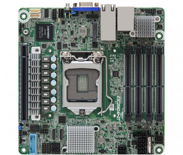 Płyta główna ASRock Płyta główna E3C256D4I-2T 1x LGA1200 Intel Xeon E-23XX C256 (4xDIMM, SATA, 1xM2, 2x10GbE, IPMI)