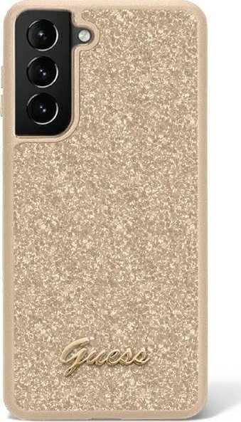 Guess Guess Glitter Flakes Metal Logo Case - Etui Samsung Galaxy S23 Ultra (złoty)