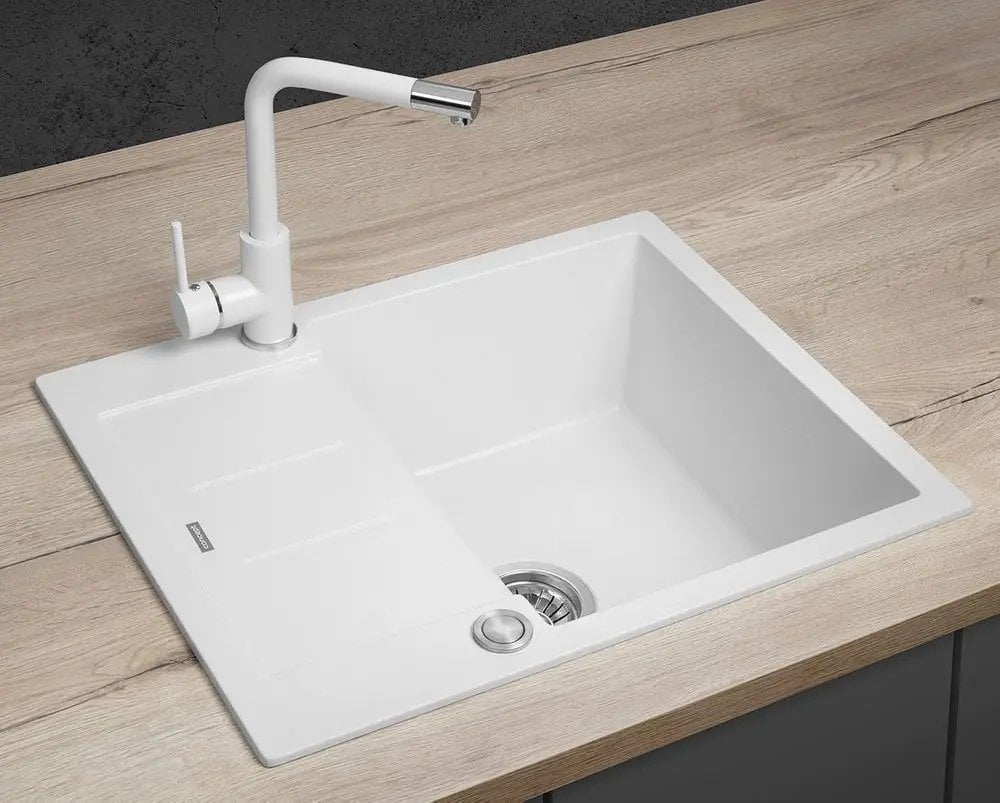 Zlewozmywak Concept DG05C45wh kuchenny granitowy z ociekaczem BIAŁY