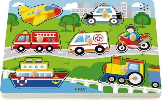 Viga VIGA Puzzle z Dźwiękiem - Pojazdy uniwersalny