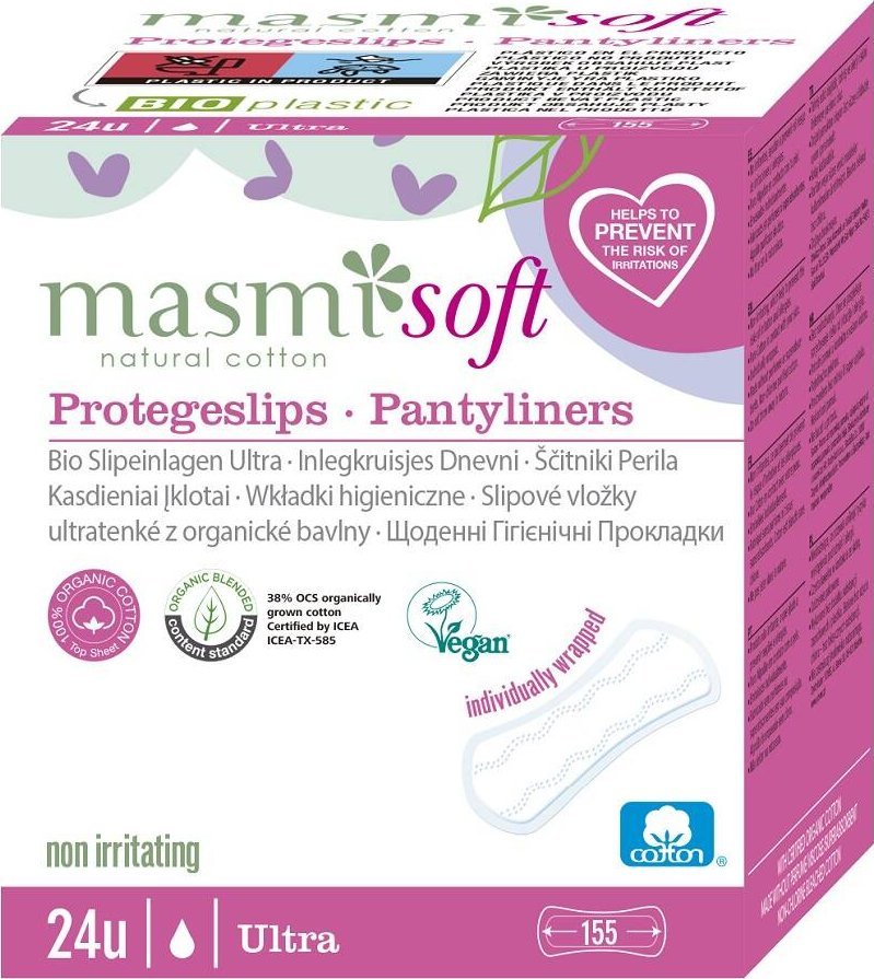 Masmi Soft Ultracienkie wkładki higieniczne z bawełny organicznej, 24 sztuk