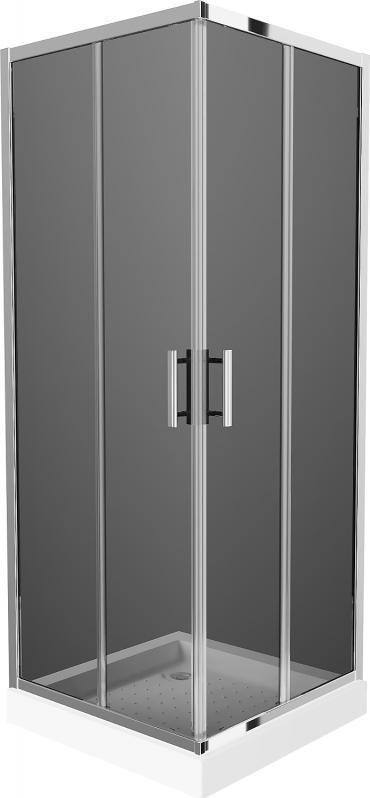 Mexen Mexen Rio kabina prysznicowa kwadratowa 80 x 80 cm, grafit, chrom + brodzik Rio, biały - 860-080-080-01-40-4510