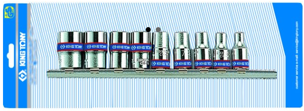King Tony Zestaw nasadek 6-kątnych 1/4" 4-13mm 9szt. (2509MR)