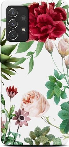 CaseGadget CaseGadget ETUI NADRUK CZERWONA RÓŻA I LIŚCIE NA BIAŁYM SAMSUNG GALAXY A72 / A72 5G standard