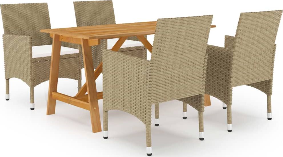 vidaXL 5-częściowy zestaw mebli ogrodowych, beżowy